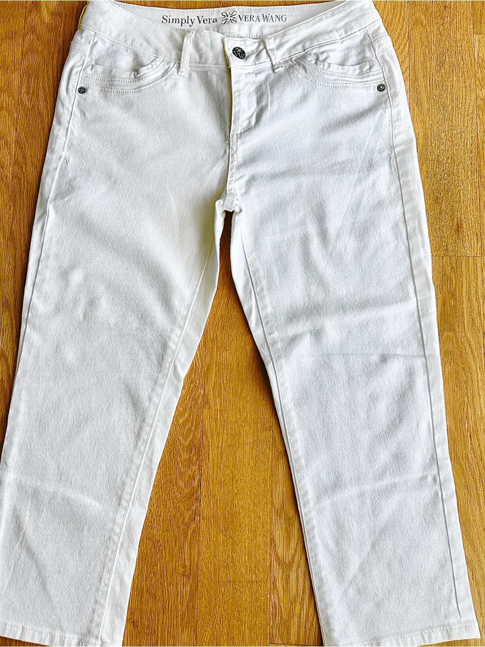 Simply Vera Vera Wang White Straight-Leg Denim Pants